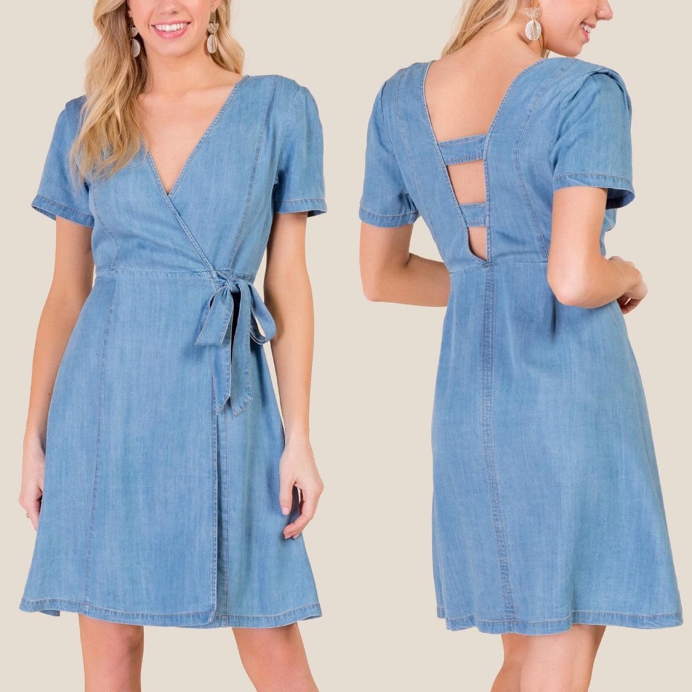 *DONATED* Francesca’s Sophia Tencel Wrap Dress